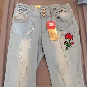 NWT Light Blue Ripped Shorts